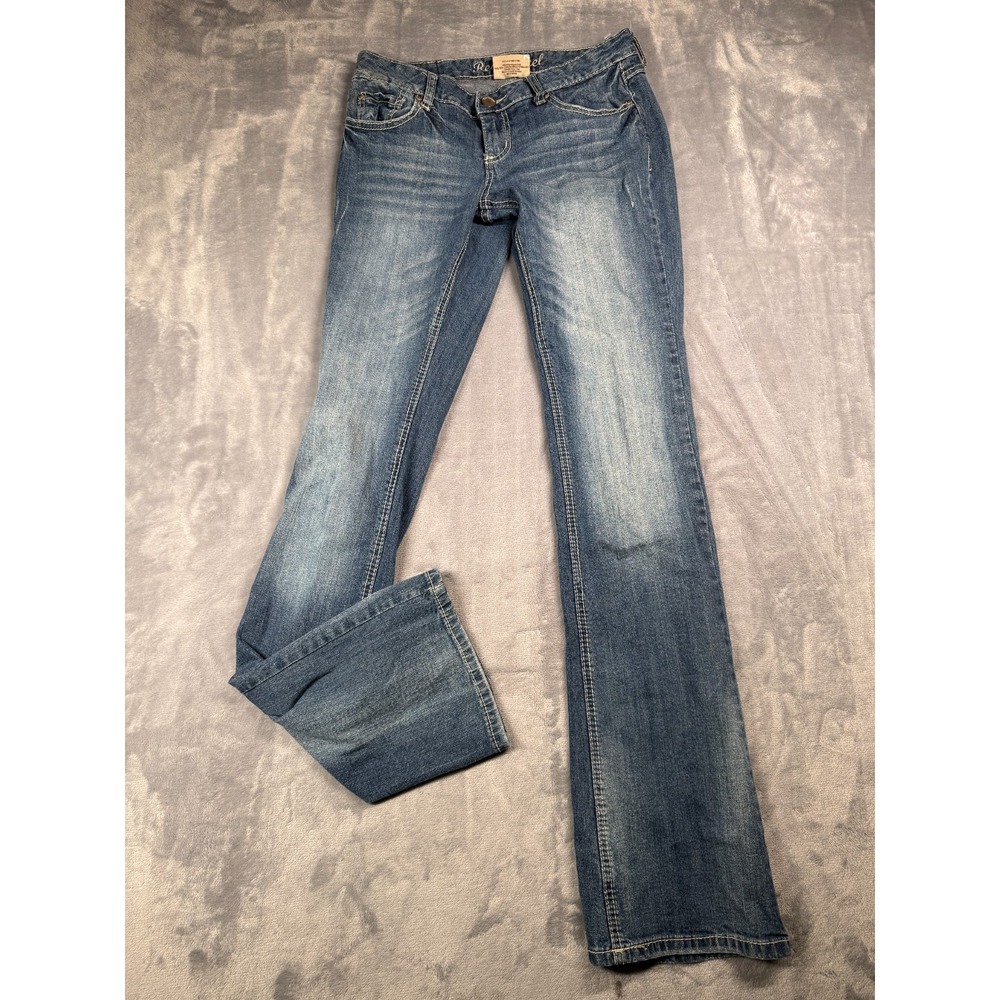 Red Camel Jeans Womens 7 Long Blue Denim Stretch Medium Wash Low Rise 5RC1006L